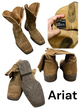 Ariat Men’s Western Boots Size 9.5 EE Wide – Brown Leather Cowboy Boots